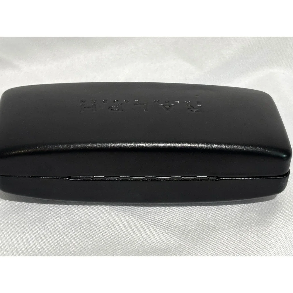 Ralph Ralph Lauren Black Hardshell Eyeglasses Case Red Logo Interior quiet lux